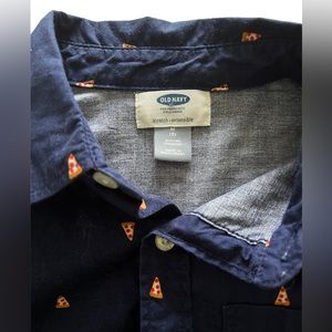 Boys Button-down Pizza Shirt Size Medium (8)